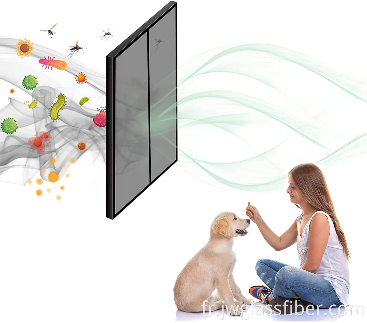Polyester Fly Bug Screen Mesh Insect Screen Mosquito Door Net